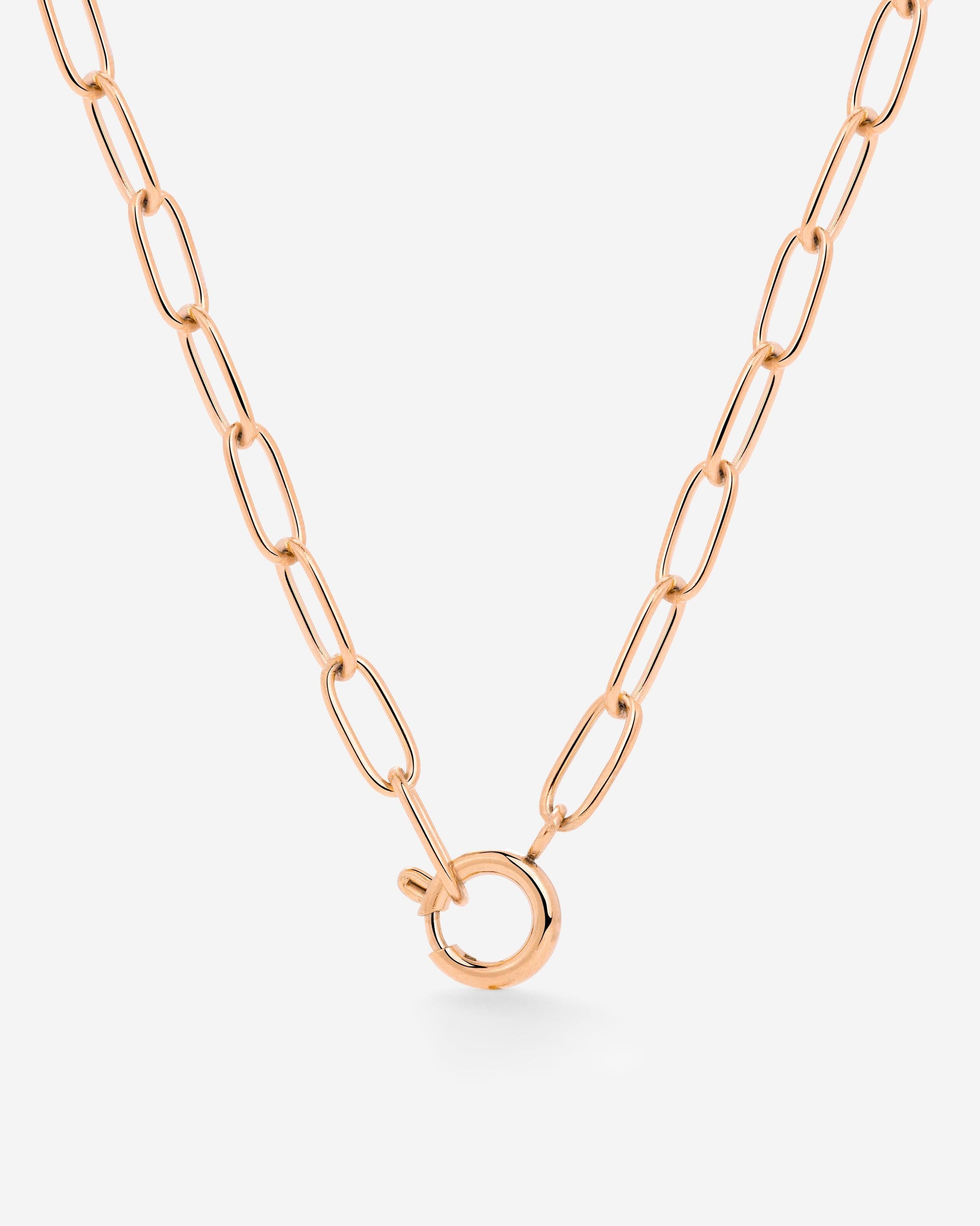 Oval Links Charm Necklace Rose Gold