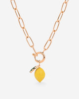 Lemony Oval Links Necklace Set Rose Gold