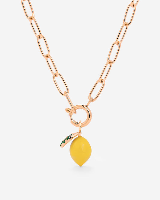 Lemony Oval Links Necklace Set Rose Gold
