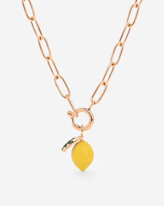 Lemony Oval Links Necklace Set Rose Gold