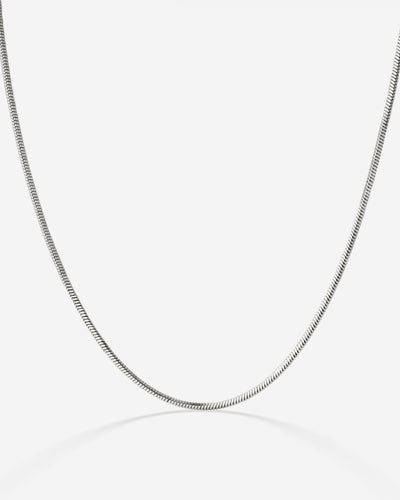 Squared Snake Chain Necklace Silver