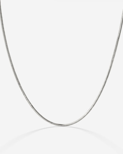 Squared Snake Chain Necklace Silver