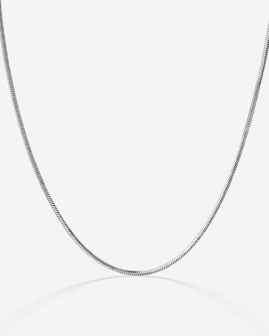 Squared Snake Chain Necklace Silver