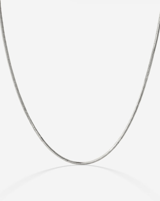 Squared Snake Chain Necklace Silver