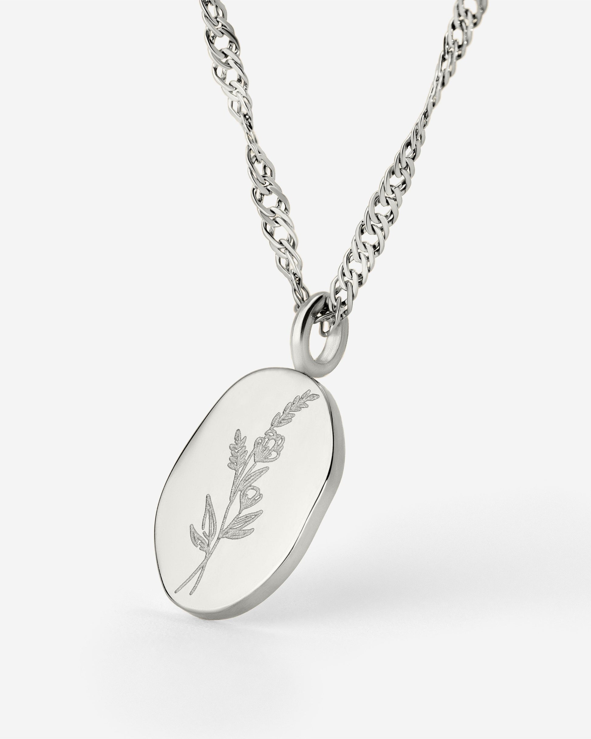 Bouquet Coin Necklace Silver