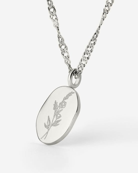 Bouquet Coin Necklace Silver