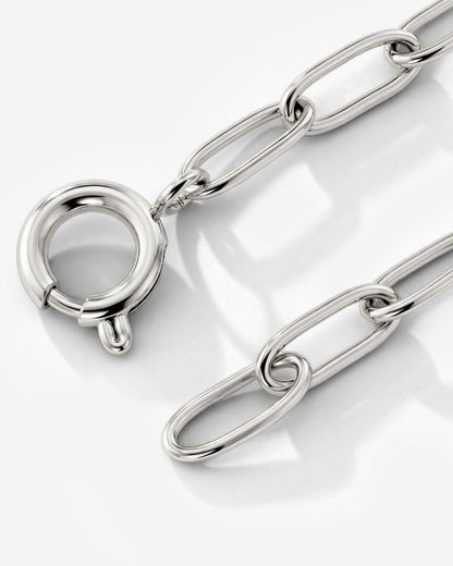 Oval Links Charm Bracelet Silver