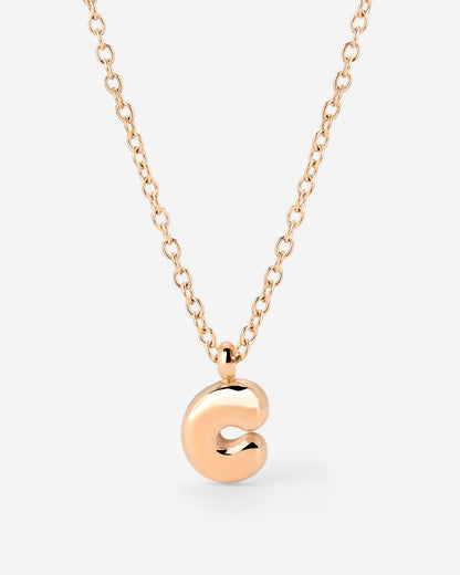 Bubble Letter Necklace Rose Gold