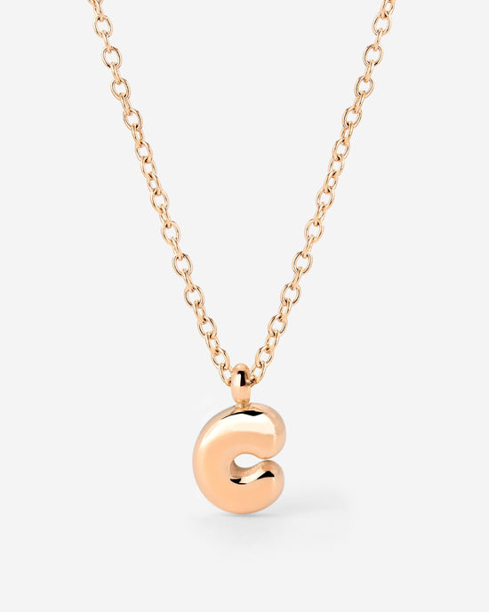 Bubble Letter Necklace Rose Gold