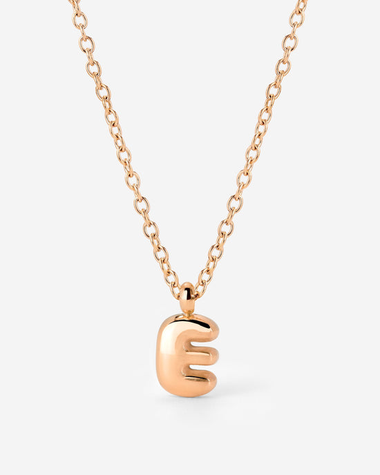 Bubble Letter Necklace Rose Gold