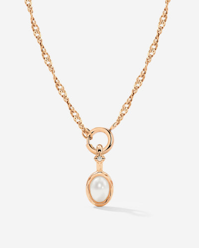 Glazed Singapore Chain Necklace Set Rose Gold