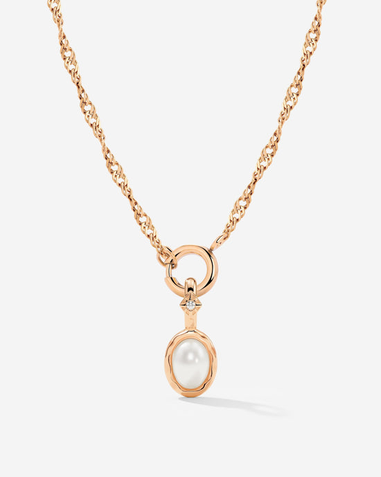 Glazed Singapore Chain Necklace Set Rose Gold