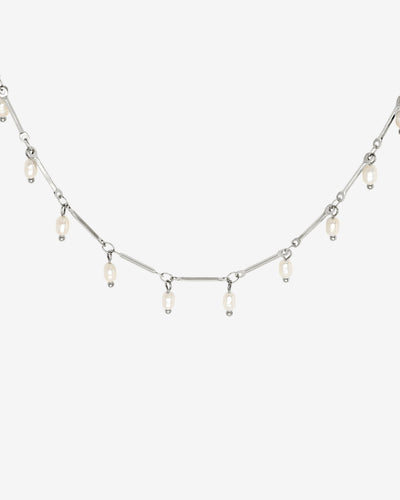 Annes Authentic Pearl Choker Silver