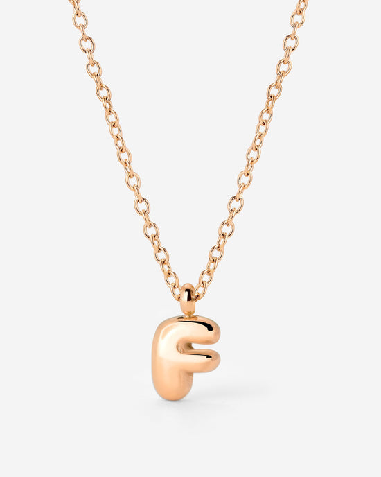 Bubble Letter Necklace Rose Gold