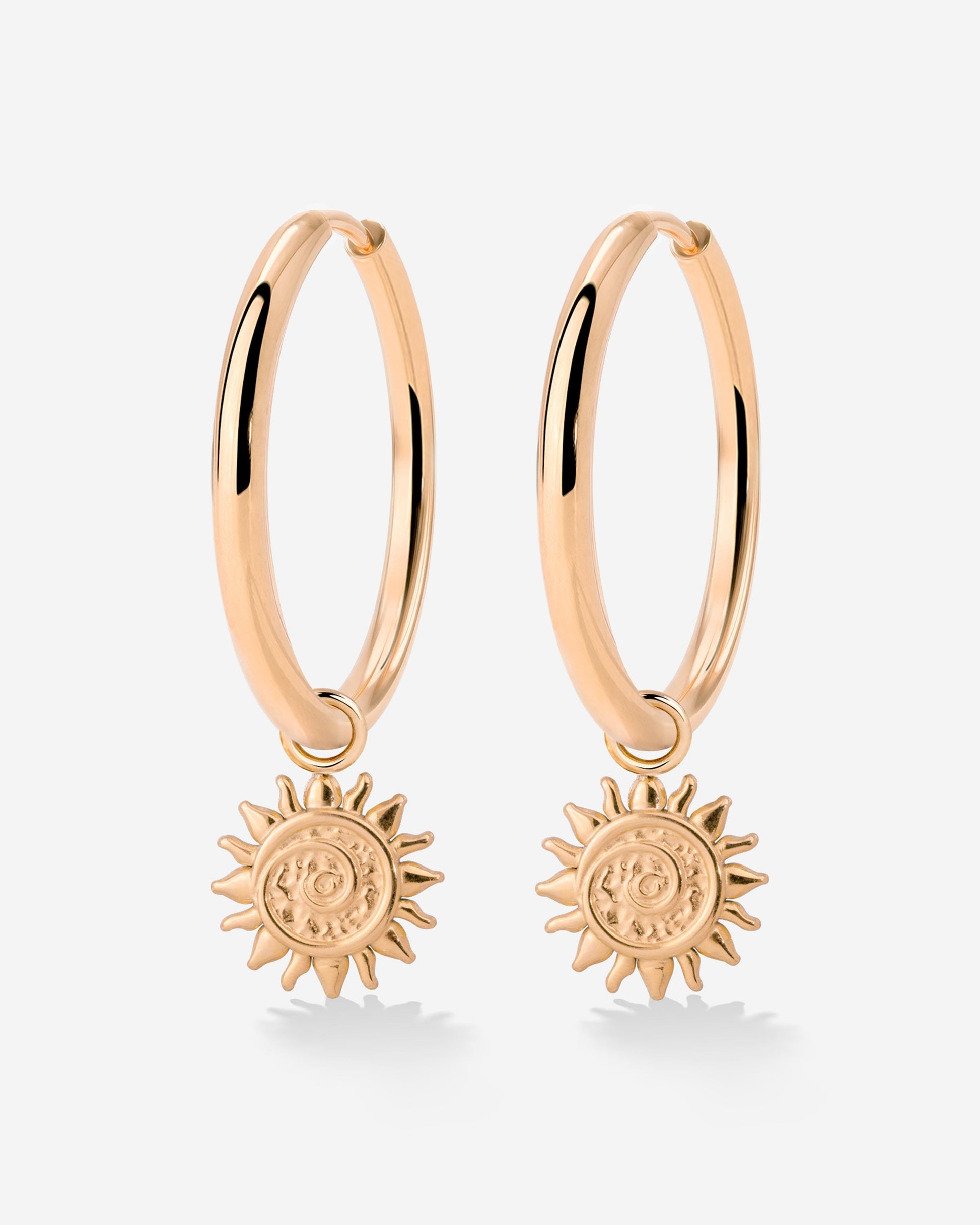 Sunny Swirl Hoop Set Large Rose Gold