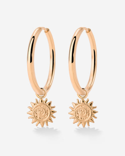 Sunny Swirl Hoop Set Large Rose Gold