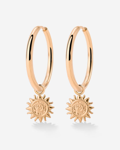 Sunny Swirl Hoop Set Large Rose Gold