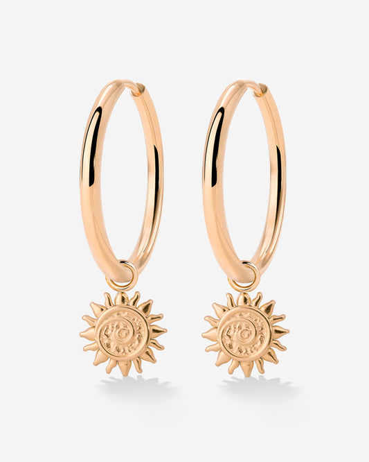 Sunny Swirl Hoop Set Large Rose Gold