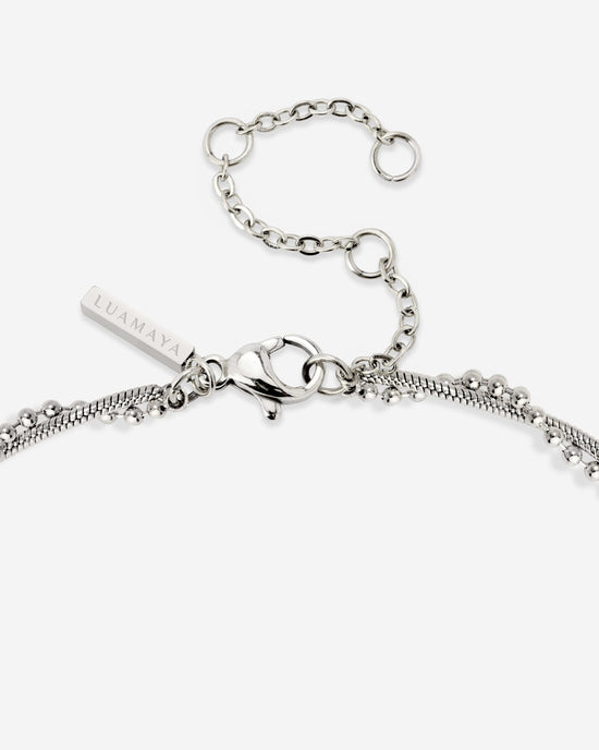 Duo Beads Necklace Silver