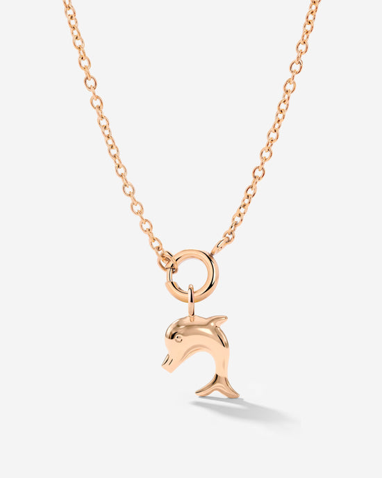 Dolphin Classic Chain Necklace Set Rose Gold