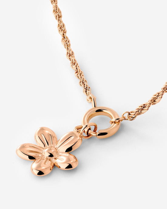 Blossom Rope Chain Necklace Set Rose Gold