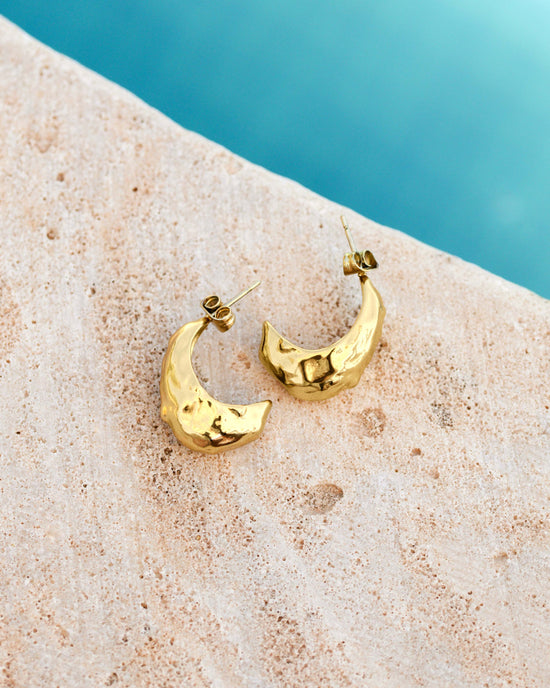 Hammered Huggie Studs