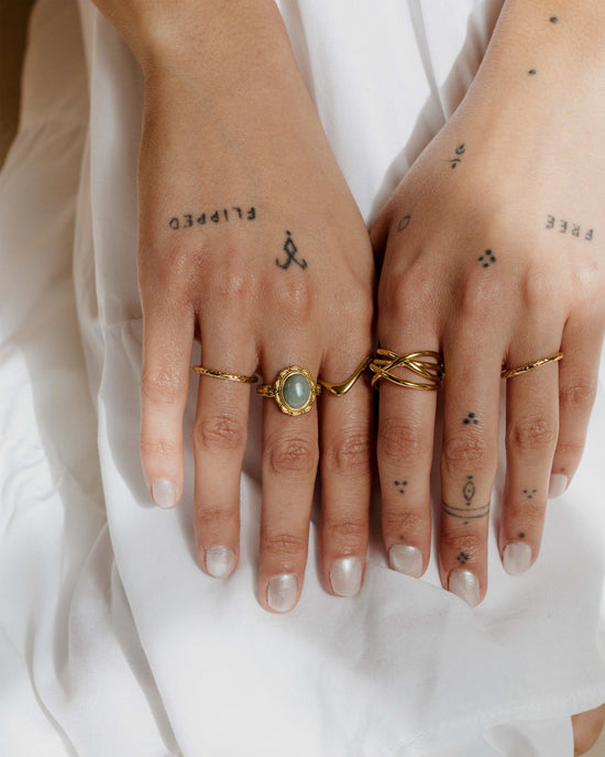 Sea Glass Ring Gold