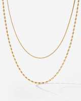 Droplet Double Necklace Gold