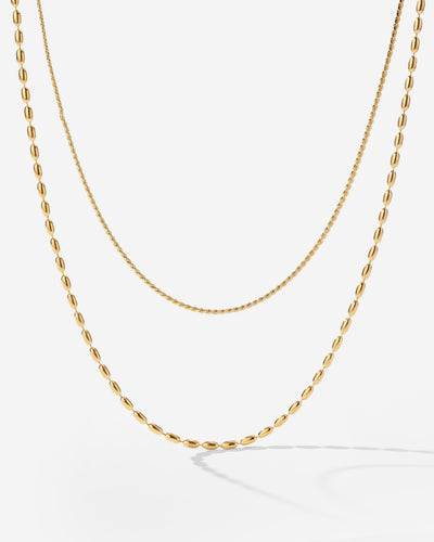 Droplet Double Necklace Gold