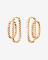 Oval Twisted Hoop Set Rose Gold