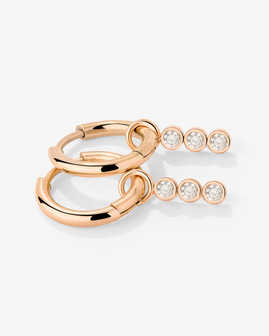 Bezel Bling Hoop Set Small Rose Gold