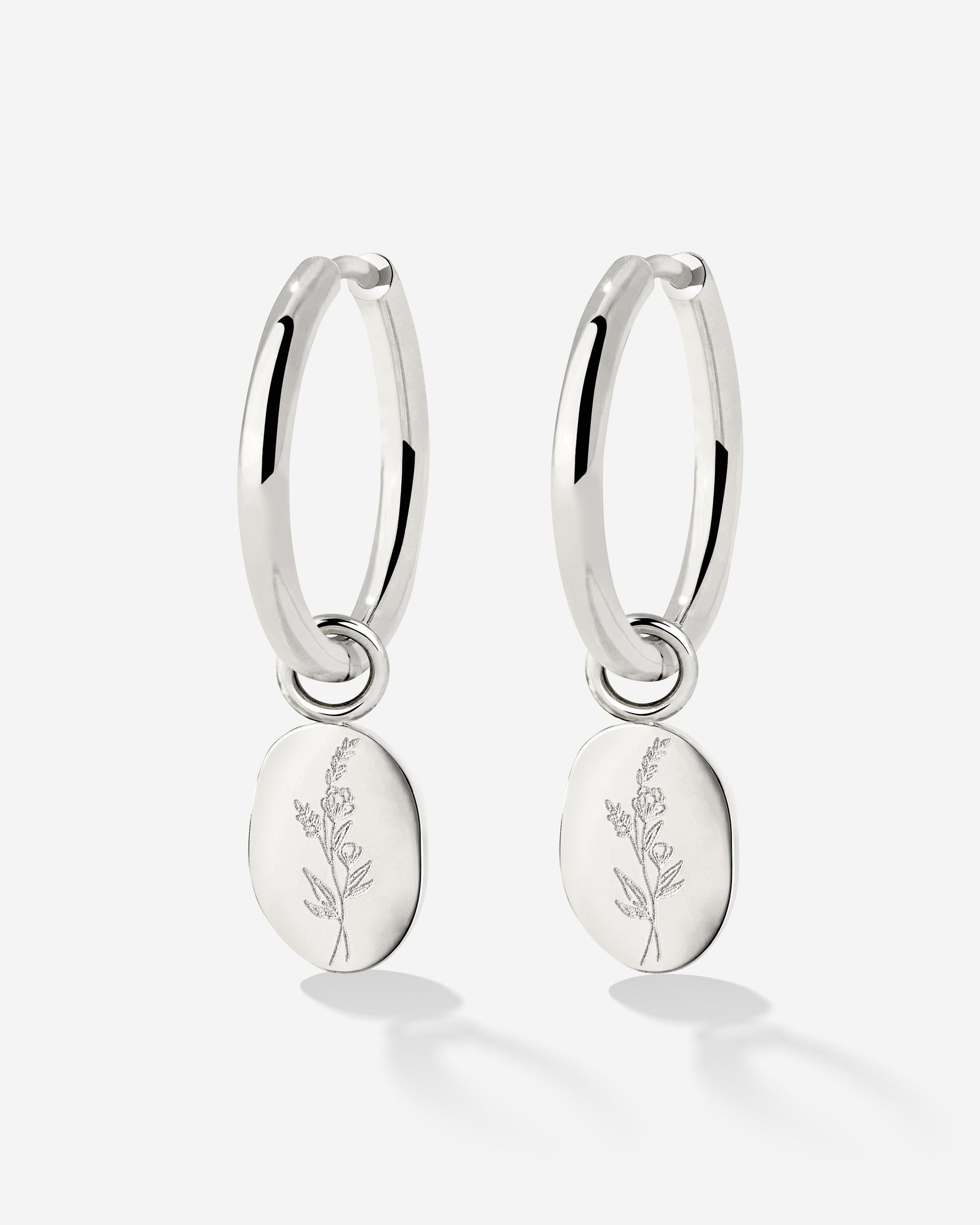 Bouquet Coin Hoop Set Medium Silver