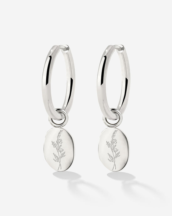 Bouquet Coin Hoop Set Medium Silver