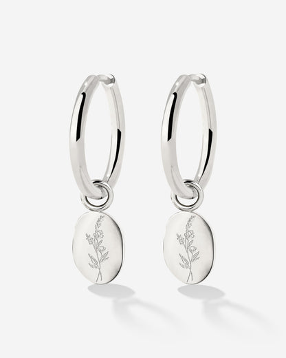 Bouquet Coin Hoop Set Medium Silver