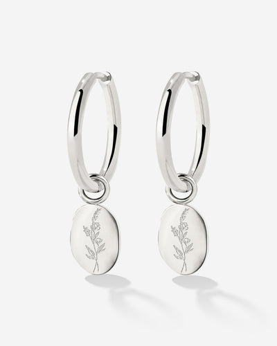 Bouquet Coin Hoop Set Medium Silver