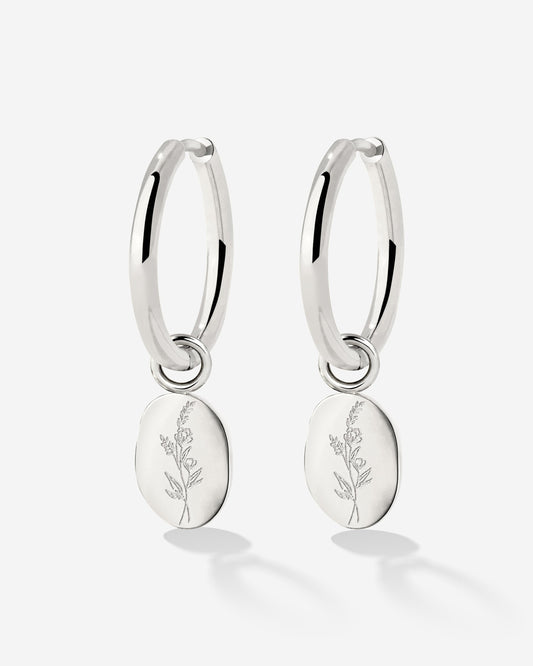 Bouquet Coin Hoop Set Medium Silver