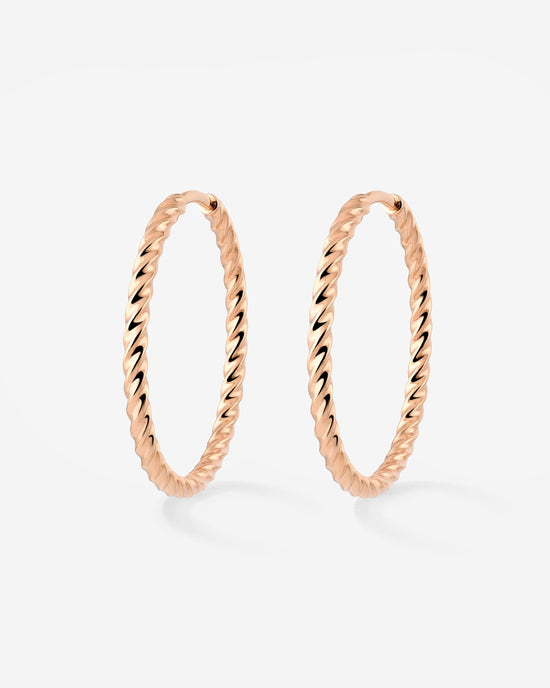 Twisted Hoops Large Rose Gold