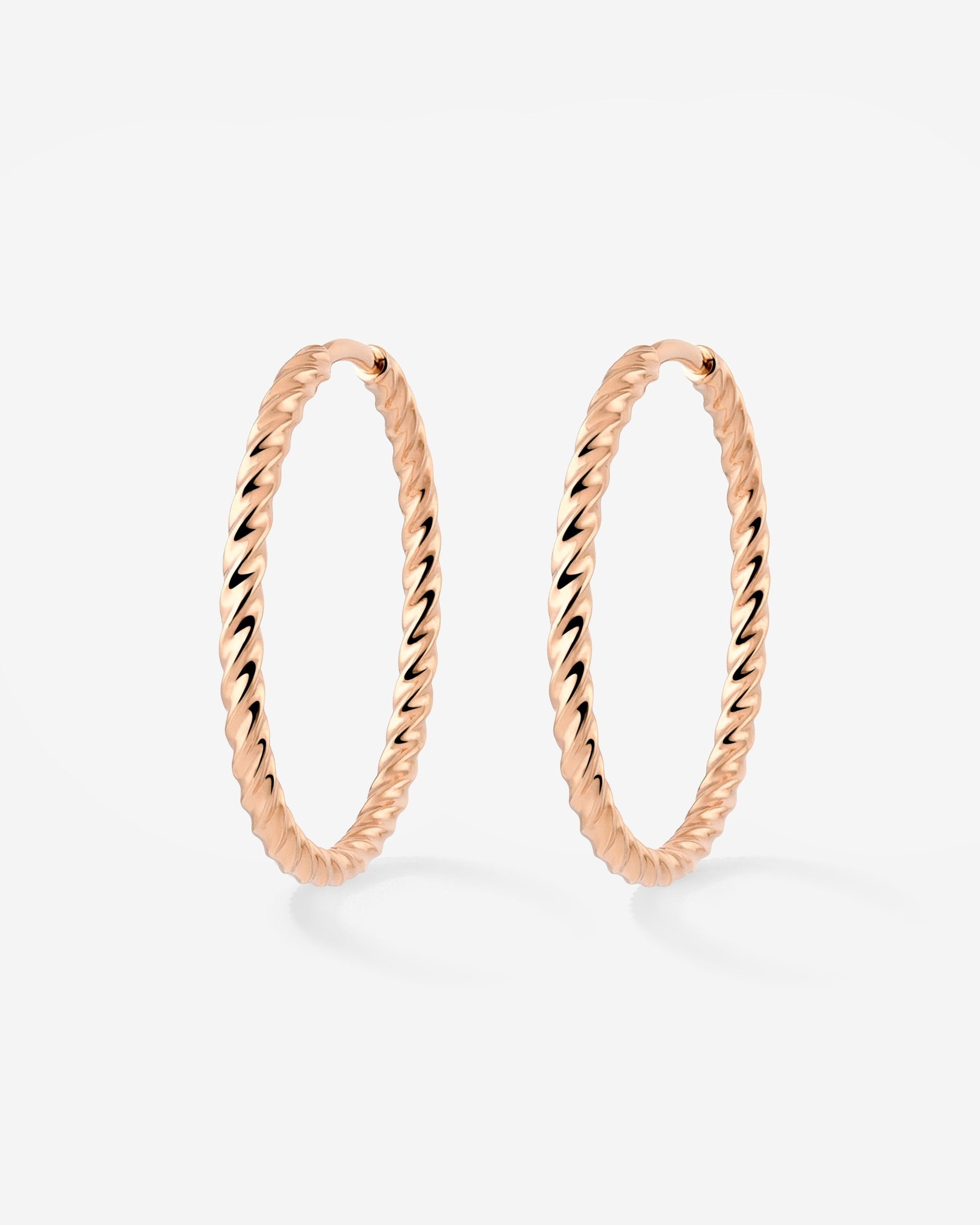 Twisted Hoops Large Rose Gold