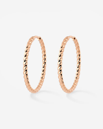 Twisted Hoops Large Rose Gold