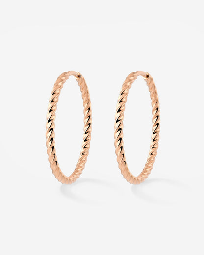Twisted Hoops Large Rose Gold