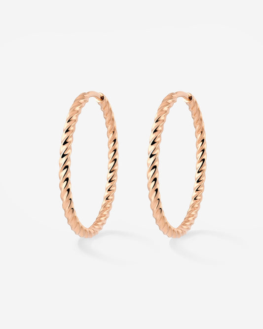 Twisted Hoops Large Rose Gold