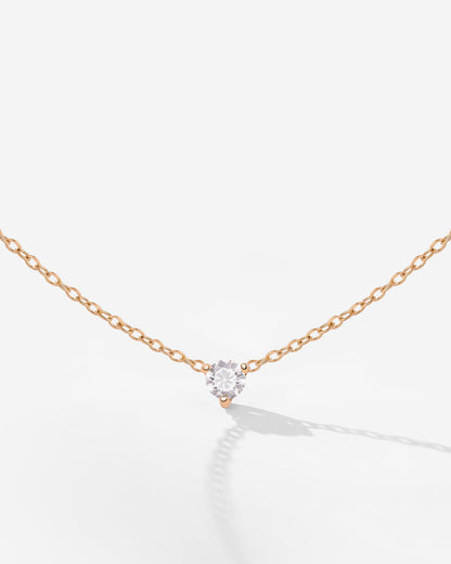Solitaire Stone Choker Rose Gold