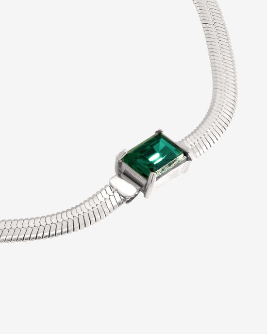 Radiant Emerald Necklace Silver