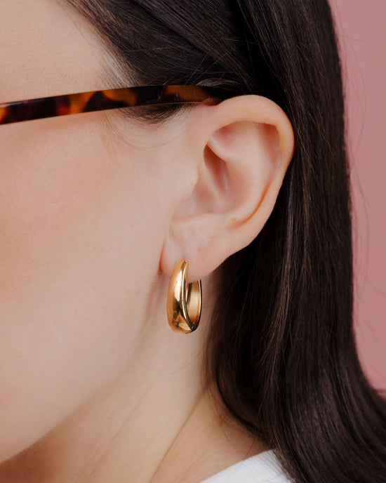 Seeker Hoops Medium Rose Gold