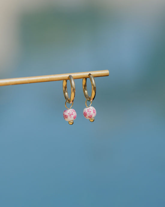 Painted Pink Hoop Set Small