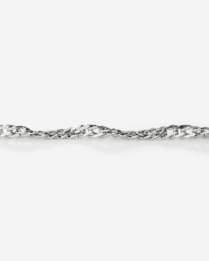Singapore Chain Charm Bracelet Silver