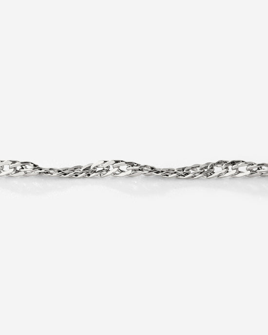 Singapore Chain Charm Bracelet Silver