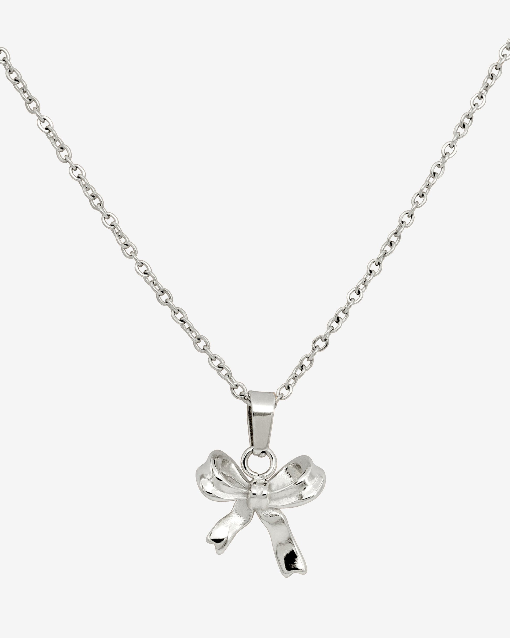 Pretty Ribbon Necklace Silver