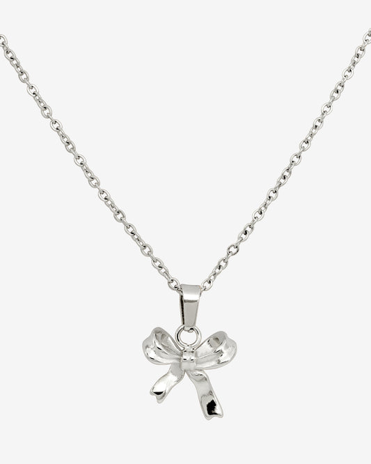 Pretty Ribbon Necklace Silver