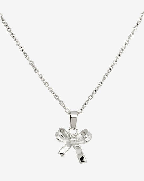 Pretty Ribbon Necklace Silver